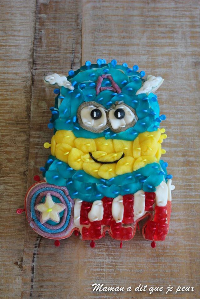 Gâteau de bonbons Minion Captain America