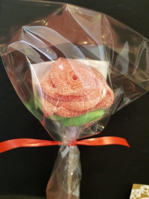 Tige de rose en bonbons